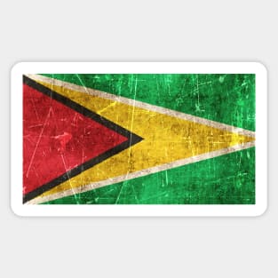 Vintage Aged and Scratched Guyanese Flag Sticker